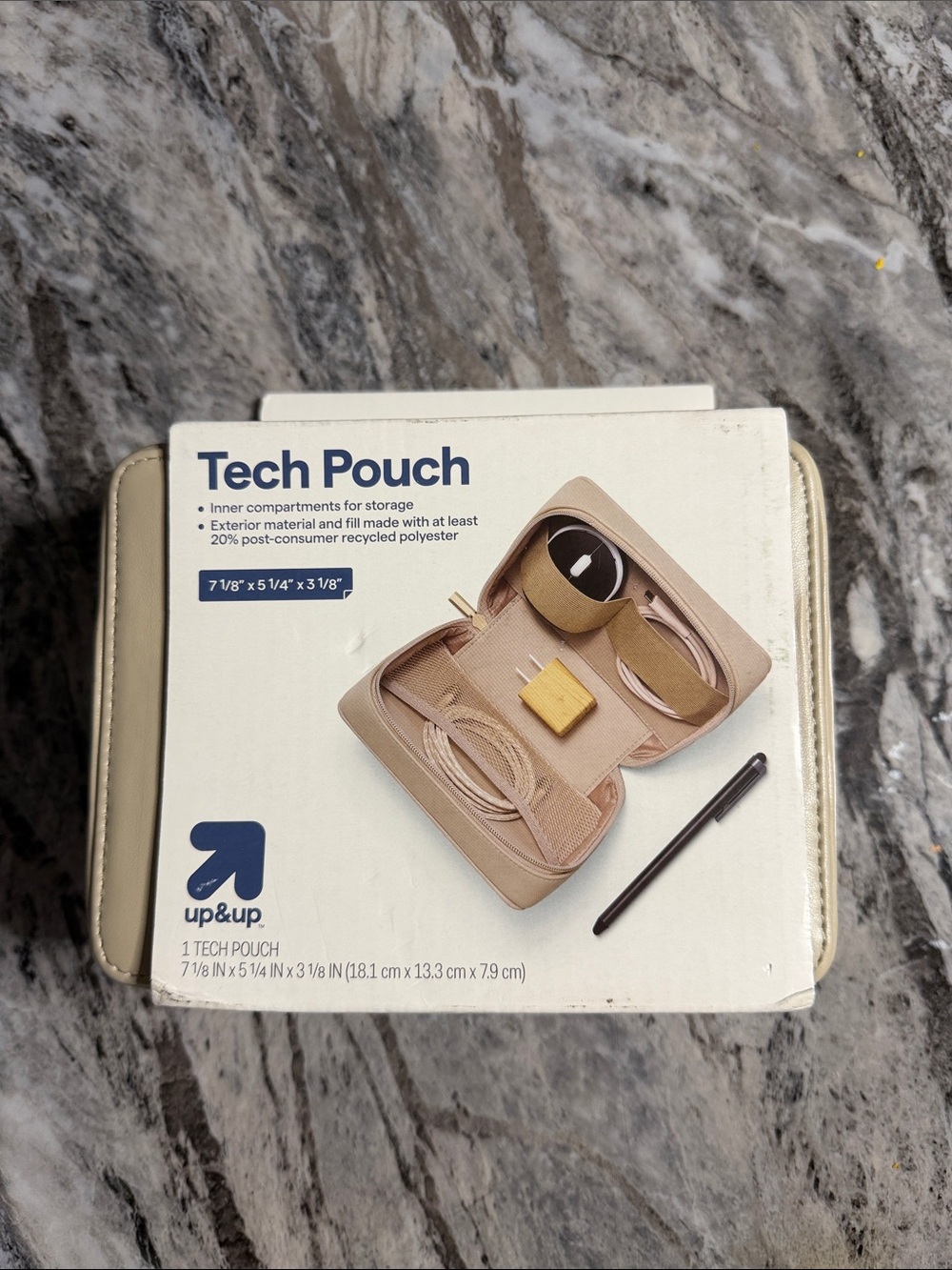 Beige Tech Organizer Pouch